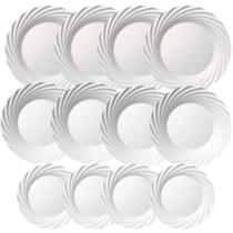 Kit De Pratos Jasmim Duralex Vidro Branco 12 Unid Kit De Pratos Jasmim Duralex Vidro Branco 12 Unid