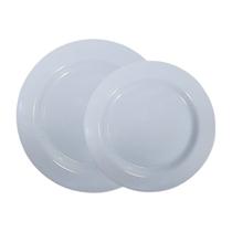 Kit De Pratos Melamina Branco Sobremesa 20cm & Almoço 25cm Kit De Pratos Melamina Branco Sobremesa 20cm & Almoço 25cm