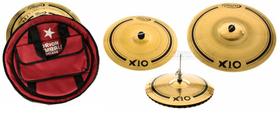 Kit de Pratos Orion X10 SPX80 com Crash 17, Hihat Mastersound 14, Ride Impact 21 e Bag Deluxe - Orion Cymbals