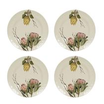 Kit De Pratos Plástico Raso 4 Unidades Família Brasileira