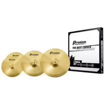 Kit de Pratos Premium Cymbal Set 14"/16"/20"
