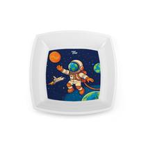 Kit de Pratos Quadrado Para Lanchinhos Personalizado Astronauta Decoração Aniversário Menino Kit de Pratos Quadrado Para Lanchinhos Personalizado Astronauta Decoração Aniversário Menino