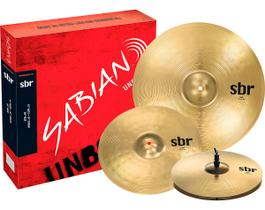 Kit de pratos sabian pure brass 14" hi hat 16" crash 20 ride" - sbr