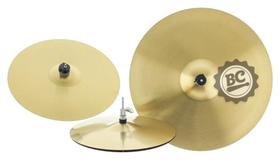 Kit de Pratos X-Pro by C. Ibañez P1 em Brass Alloy Set com Chimbal 14, Crash 16, Ride 20 e Bag