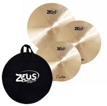 Kit de pratos zeus b20 custom set c 14 16 20 com bag