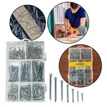 Kit de Pregos Aço Galvanizado 15 a 70 mm 390 Un Alta Durabilidade Kit de Pregos Aço Galvanizado 15 a 70 mm 390 Un Alta Durabilidade