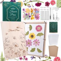 Kit de prensa de flores Aboofx de 5 camadas de madeira 17x30cm para artesanato Kit de prensa de flores Aboofx de 5 camadas de madeira 17x30cm para artesanato