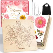 Kit de prensa de flores Aboofx de 8 camadas de madeira 28,5 x 28,5 cm para artesanato Kit de prensa de flores Aboofx de 8 camadas de madeira 28,5 x 28,5 cm para artesanato