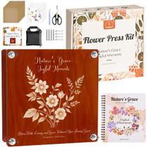 Kit de prensa de flores Joy&Grace Large de 10 camadas com álbum e kit de ferramentas Kit de prensa de flores Joy&Grace Large de 10 camadas com álbum e kit de ferramentas