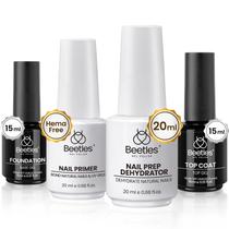 Kit de preparação de unhas para besouros, esmalte de gel, base de gel, acabamento, 20 ml x 4 Kit de preparação de unhas para besouros, esmalte de gel, base de gel, acabamento, 20 ml x 4