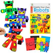Kit de presente Foam Art Crafts VKPI Make Your Own Robots Kids 4+
