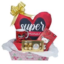 Kit de presente para Namorada Ferrero Rocher Almofada Amor