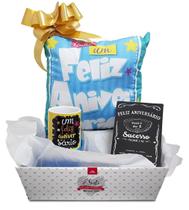 Kit De Presentes Para Aniversário - Almofada Cartão e Caneca