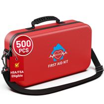 Kit de Primeiros Socorros KAUGIC 500 Peças à Prova d'Água com Estojo Rígido Kit de Primeiros Socorros KAUGIC 500 Peças à Prova d'Água com Estojo Rígido