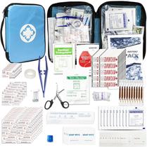 Kit de primeiros socorros, refil, 300 unidades para casa, carro, negócios, bolsa azul