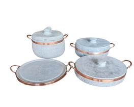 Kit de produtos em pedra sabão com 04 peças Kit de produtos em pedra sabão com 04 peças