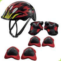 Kit de Proteção Capacete Chamas Com Cotoveleiras Zippy Toys