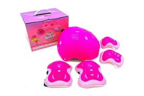 Kit de Proteção Capacete Infantil Rosa Turma Da Aventura