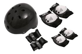 Kit de Proteção Com Capacete EPS M (6 a 8 Anos) Belfix Preto - Bel Fix