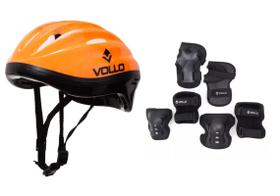 Kit de Proteção Esportivo e Capacete Escolha a Cor Patins, Skate Vollo