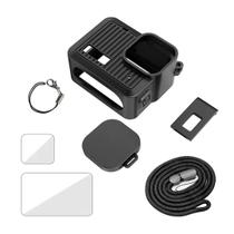 Kit de Proteção GoPro Hero 4k (2024) - Case de Silicone + Porta lateral + Película