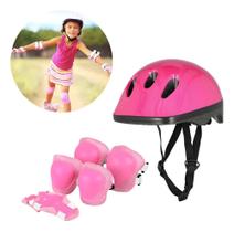Kit De Proteção Infantil Bike Patins Skate Capac Rosa-Chicle