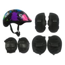 Kit de proteção infantil de plástico com 7 peças preto c/ estampada