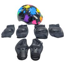 Kit De Proteção Infantil DM Radical Resistente Para Esportes Patins Bike Skate Patinete Com Capacete