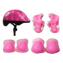 Kit De Proteção Infantil Rosa Skate Patins bike capacete - Dm Brasil