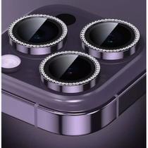 Kit de Proteção para Lentes Brilho Strass de Celular Compatível com iPhone 11 ao 17 Pro Max