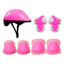 Kit De Proteção Para Meninas Rosa Conjunto Patins - Dm Toys