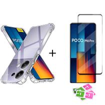 Kit de Proteção Para Xiaomi Poco M6 Pro 4G Case Ant Queda + Película 3D em Vidro com Curvas