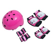 Kit de Proteção Radical Para Skates Rollers Patins Completo com Blister Rosa 442310 Bel