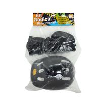 Kit de proteção radical plus infantil preto dm sports - dmtoys dmr5486