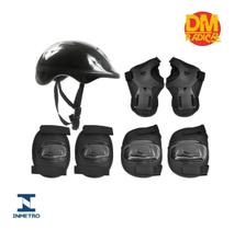 Kit De Proteção Skate Infantil Preto Patins Bicicleta - Dm Toys