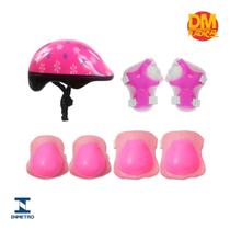 Kit De Proteção Skate Infantil Rosa Patins Bicicleta