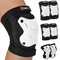 Kit de Proteção Tanden para Adultos com Joelheiras, Cotoveleiras e Munhequeiras Brancas Kit de Proteção Tanden para Adultos com Joelheiras, Cotoveleiras e Munhequeiras Brancas