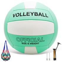 Kit de PU macio para voleibol Stavanicen tamanho 5 verde branco Kit de PU macio para voleibol Stavanicen tamanho 5 verde branco