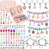 Kit de pulseira Charm Billbotk com caixa de joias e miçangas Kit de pulseira Charm Billbotk com caixa de joias e miçangas