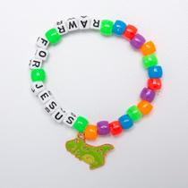 Kit de Pulseira com Miçangas Pony Dinossauro - 12 Unidades