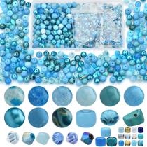 Kit de pulseira Craft Beads Rired 27 Columbia Blue com 7 tipos