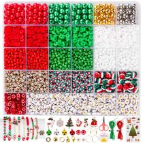 Kit de Pulseira de Amizade de Natal Goldwise com Miçangas e Pingentes
