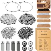Kit de pulseira Morse Code Hicarer com 800 contas espaçadoras redondas Kit de pulseira Morse Code Hicarer com 800 contas espaçadoras redondas