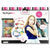 Kit De Pulseiras + De 400 Miçangas Coloridas E Perfumadas Para Crianças Fazer Pulseiras My Style Multikids Br1119