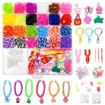 Kit de pulseiras de borracha XKDOUS 1400+ Rubber Bands 24 cores