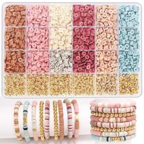 Kit de Pulseiras DIY LFLIUN - Miçangas de Argila para Fazer Jóias de Amizade