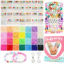 Kit de Pulseiras Friendship Dowsabel - 28 Cores de Beads de Argila para Meninas