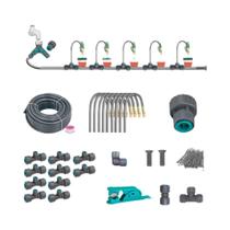 Kit De Pulverização Flexível Em Latão Cinza Ajustável Com Conexão Rápida Para Mangueira PE De 3/8" Kit De Pulverização Flexível Em Latão Cinza Ajustável Com Conexão Rápida Para Mangueira PE De 3/8"