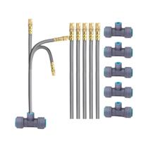 Kit De Pulverização Flexível Em Latão Cinza Ajustável Com Conexão Rápida Para Mangueira PE De 3/8"