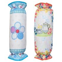 Kit de Puxa Saco Dispenser Porta Sacola em Tecido Estampado Kit de Puxa Saco Dispenser Porta Sacola em Tecido Estampado